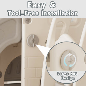 XJD 6 in 1 Toddler Slide Set Indoor Outdoor Plastic Freestanding Slide, Gray/Grey