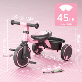 XJD Toddler Training  Balance Bike - No Pedal Bicycle for Kids Ages 1.5+, Pink