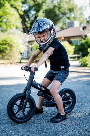 XJD 24V 150W Kids Electric Balance Bike, Ages 3-5, 12" Inflatable Tire, Adjustable Seat, Black
