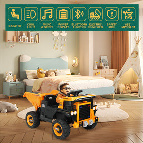 XJD 12V Kids Ride On Truck Car w/Parent Remote Control, Spring Suspension, LED Lights, USB Port, Bluetooth, Orange