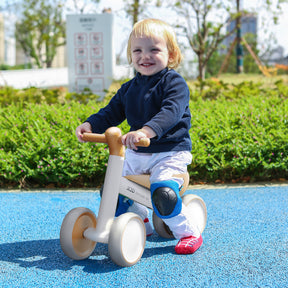 XJD Baby Balance Bike, 4 Wheels for Toddlers as A Birthday Gift - White Brown