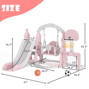 Pre-sale, XJD 5-in-1 Toddler Slide and Swing Set, Pink