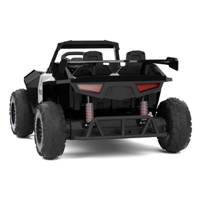 XJD 12V/24V 7AH Ride On Car with Remote Control, 2WD/4WD Switchable, 2 Seats, Power Car for Kids, Black&White