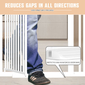 XJD Premium Metal Pet Gate for Babies: Adjustable Width 30-37.8", 63" High – Easy Install, Auto-Close Barrier for Home Safety, White