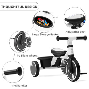 XJD Toddler Training  Balance Bike - No Pedal Bicycle for Kids Ages 1.5+, White