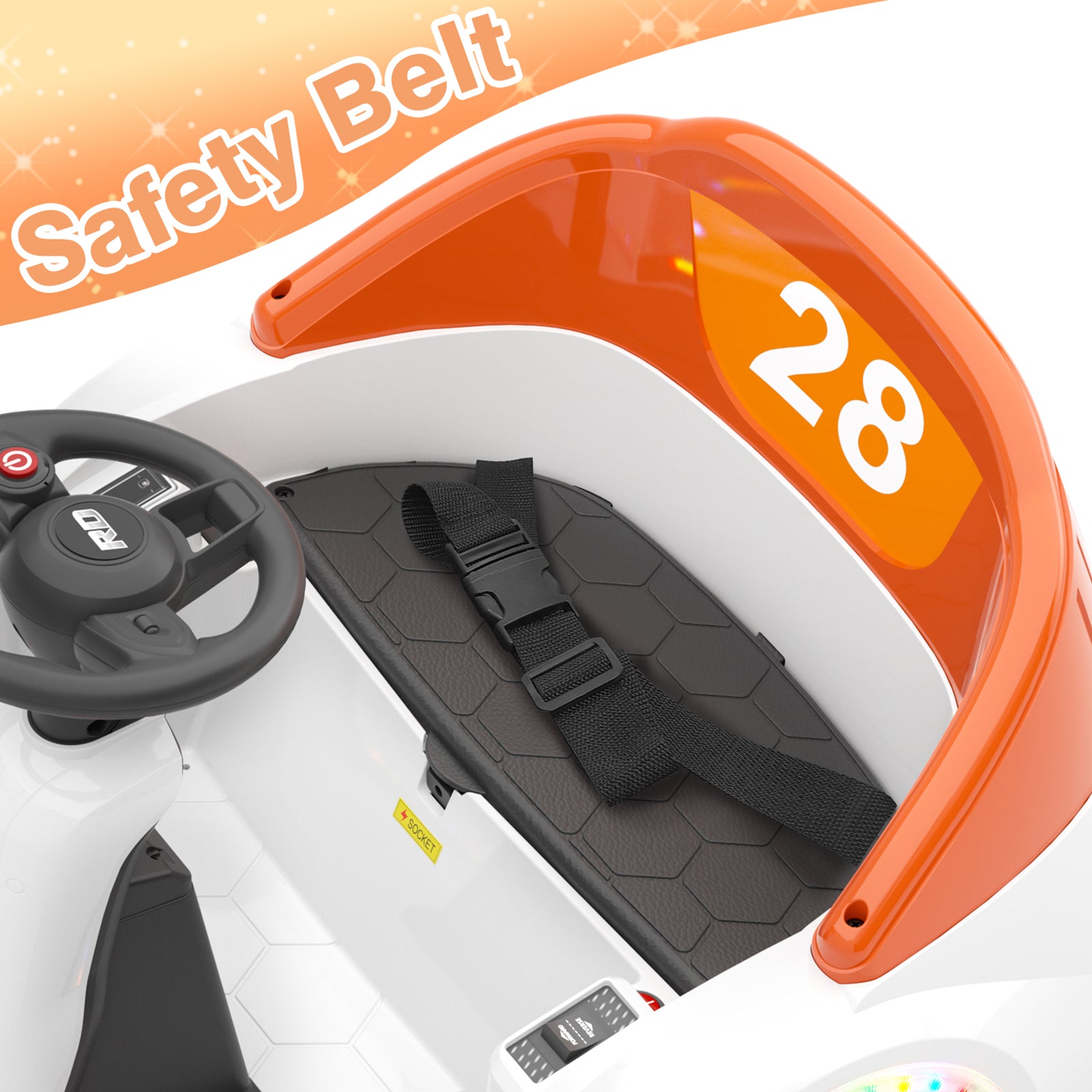 6V Electric Ride on Bumper Car Toys for Kids Toddlers 2-4 Years Old, 360° Spinning Bumping Toy Gifts Cars, Music Play, Lights, 0-2 mph, Orange