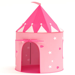 KORIMEFA Princess Castle Play Tent with Glow in The Dark Stars, Foldable Pink Pop up Kids Tent Playhouse Toys, for Indoor Outdoor Toddler Children Girls Gifts Tent Girls Toys