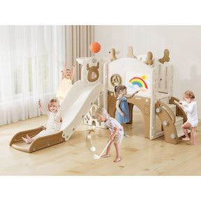 Korimefa 11-in-1 Toddler Slide Set with Golf, Basketball Hoop, Kids Slide for Toddlers Age 1-4