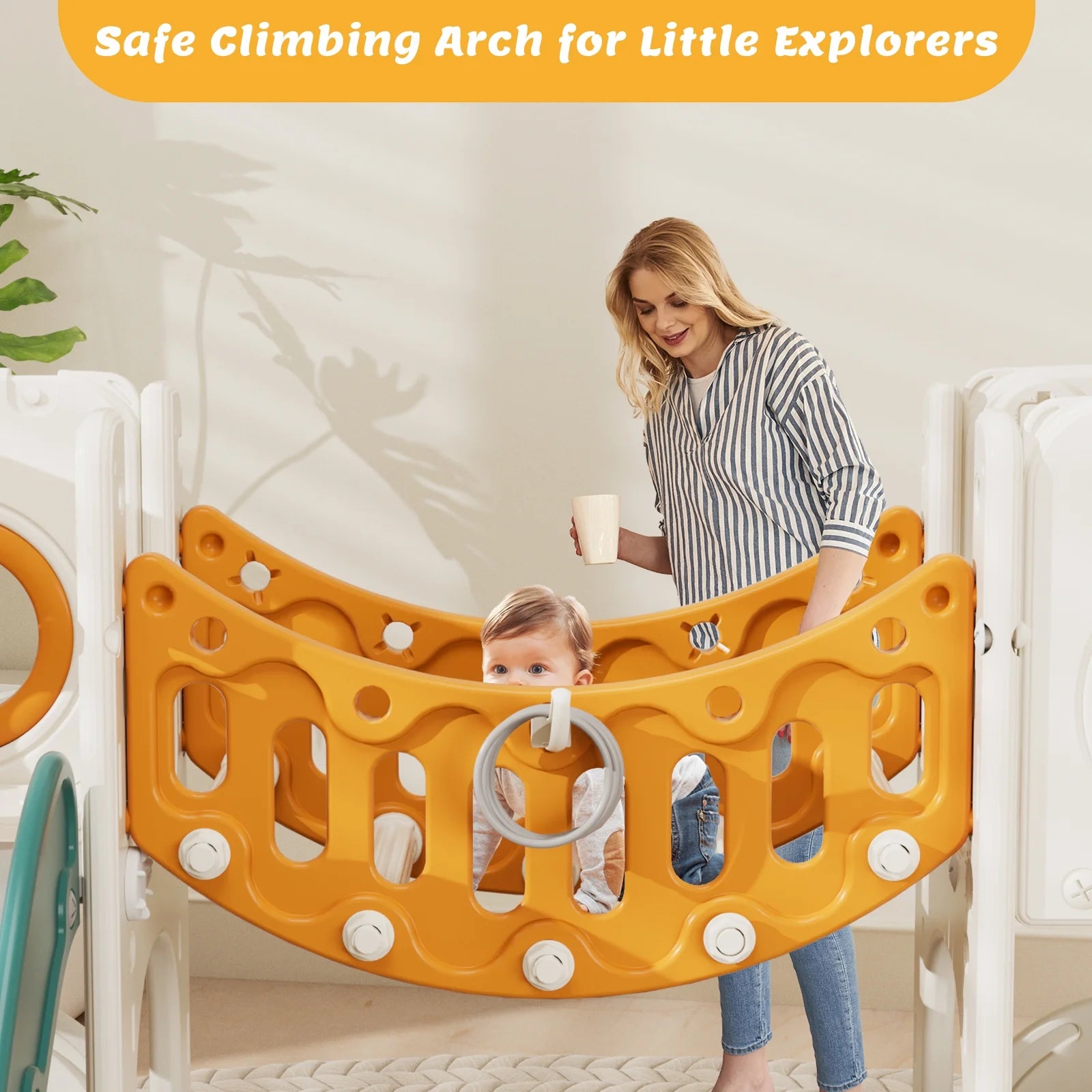 KORIMEFA 12 in 1 Toddler Slide Set, Kids PlaySet with Swing Playground for Baby 1-3 Years, Toddler Climber Slide Slide PlaySet with Basketball Hoop,Outdoor Indoor Playground for Toddlers Upgraded