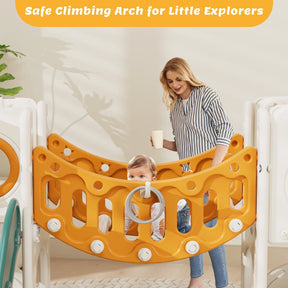 KORIMEFA 12 in 1 Toddler Slide Set, Kids PlaySet with Swing Playground for Baby 1-3 Years, Toddler Climber Slide Slide PlaySet with Basketball Hoop,Outdoor Indoor Playground for Toddlers Upgraded