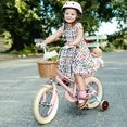 KORIMEFA Girl Bike for Toddlers and Kids Ages 3-6 Years Old, 12 Inch Kids Bike with Training Wheels & Basket, 12 in Girl Bicycle with Handbrake & Kickstand