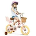 KORIMEFA Girl Bike for Toddlers and Kids Ages 3-6 Years Old, 12 Inch Kids Bike with Training Wheels & Basket, 12 in Girl Bicycle with Handbrake & Kickstand