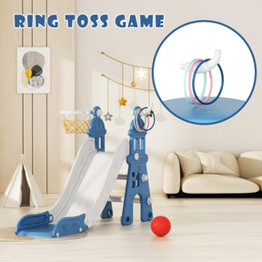 XJD Indoor and Outdoor Plastic Freestanding Single Slide Blue