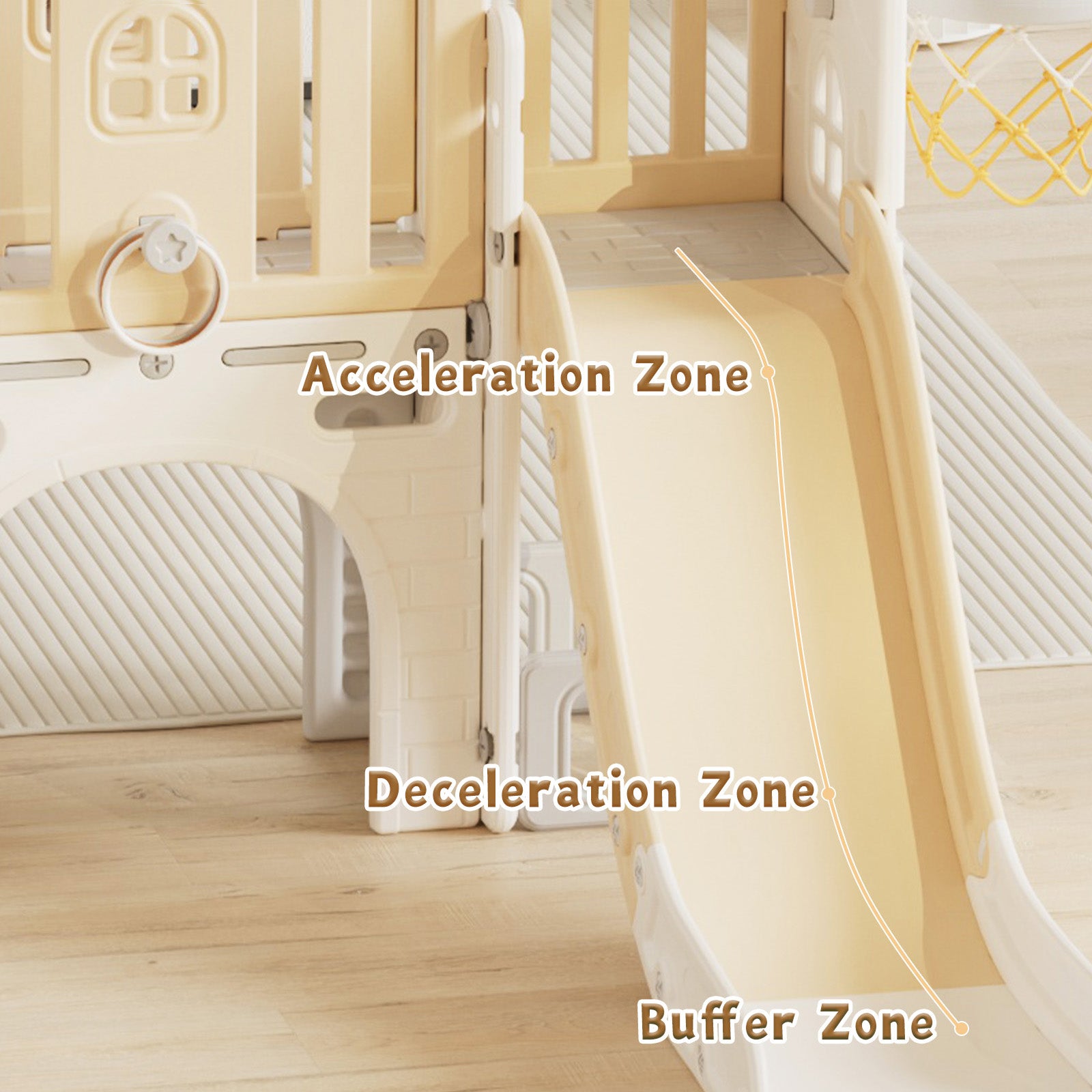XJD 8 in 1 Toddler Slide Set Indoor Outdoor Plastic Freestanding Slide, Coffee