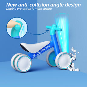 KORIMEFA Baby Balance Bike for 1 Year Old Boys Girls 12-24 Month Toddler Balance Bike, 4 Wheels Pre-School Walker Riding Toy, First Birthday Gifts