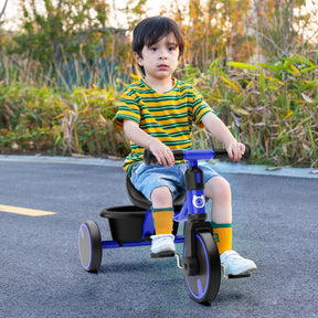 KORIMEFA Toddler Tricycle for 2-5 Year Old, Kids Trike with Storage Basket 3 Wheel Bike Birthday Toys Gift for Girls Boys
