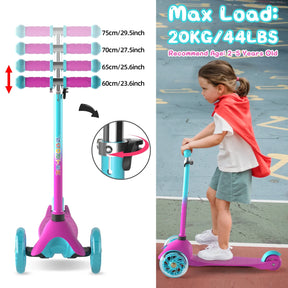 KORIMEFA 3 Wheel Scooters for Kids, Kick Scooter for Toddlers 2-5 Years Old, Boys Girls Scooter with Light Up Wheels