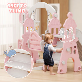 Pre-sale, XJD 5-in-1 Toddler Slide and Swing Set, Pink