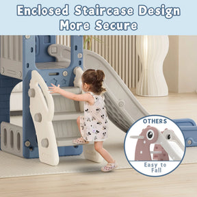 KORIMEFA Toddler Slide Set, Slide for Toddlers Age 1-4 with Basketball Hoop and Ball, Slide for Kids, Indoor Outdoor Backyard Playground Climbing Baby Slide Toy