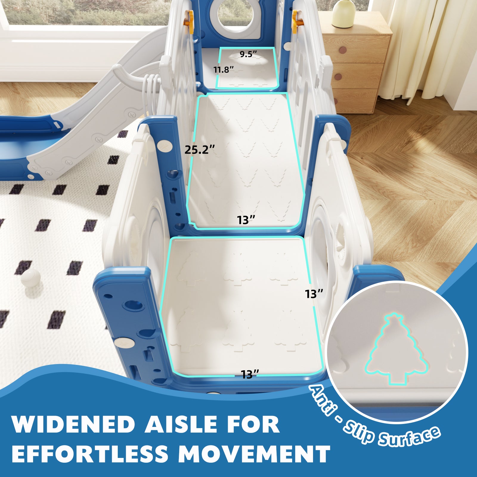 KORIMEFA 11- in-1 Kids Toddler Slide Set, Toddler Climber Slide for Age 1-3 , Indoor Outdoor Slide with Basketball Hoop Ring Toss Golf