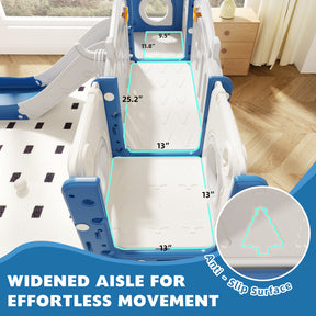KORIMEFA 11- in-1 Kids Toddler Slide Set, Toddler Climber Slide for Age 1-3 , Indoor Outdoor Slide with Basketball Hoop Ring Toss Golf