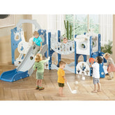 KORIMEFA 12 in 1 Toddler Slide Set, Kids PlaySet with Swing Playground for Baby 1-3 Years, Toddler Climber Slide Slide PlaySet with Basketball Hoop,Outdoor Indoor Playground for Toddlers Upgraded