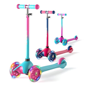 KORIMEFA 3 Wheel Scooters for Kids, Kick Scooter for Toddlers 2-5 Years Old, Boys Girls Scooter with Light Up Wheels