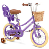 KORIMEFA Girl Bike for Toddlers and Kids Ages 3-6 Years Old, 12 Inch Kids Bike with Training Wheels & Basket, 12 in Girl Bicycle with Handbrake & Kickstand
