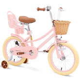 KORIMEFA Girl Bike for Toddlers and Kids Ages 3-6 Years Old, 12 Inch Kids Bike with Training Wheels & Basket, 12 in Girl Bicycle with Handbrake & Kickstand