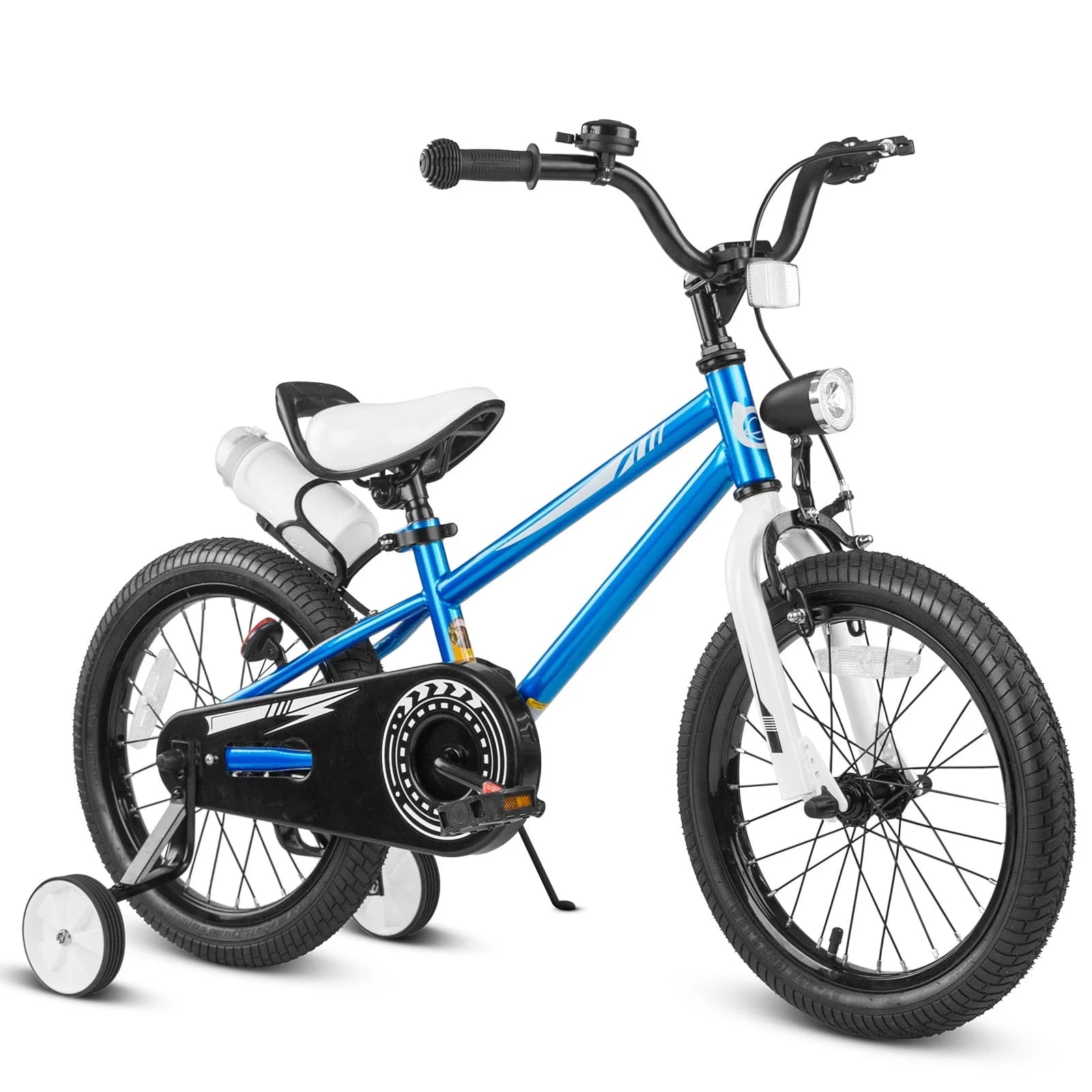 KORIMEFA Kids Bike, Boy Bicycle with Training Wheels for 3-6 Years Old Toddlers, Children Bicycle with Water Bottle Holder & Headlight & Training Wheels