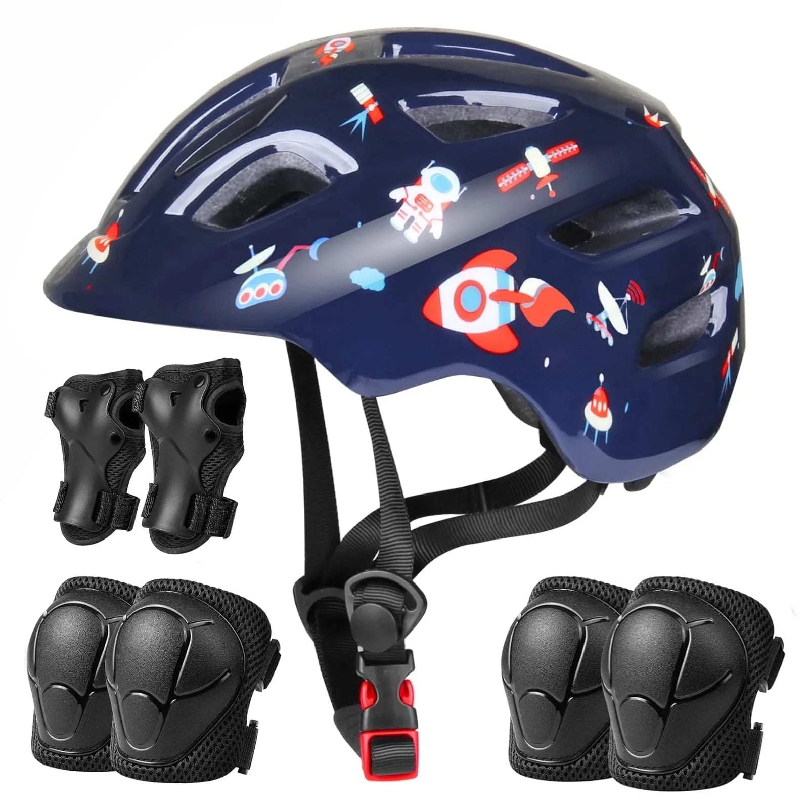 KORIMEFA Kids Bike Helmet Toddler Bicycles Helmets, Multi-Sport Protective Gear Set for 3-5-8-14 Years Boys Girls with Knee Elbow Pads Wrist Guards for Cycling,Skateboarding,Skating Scooter