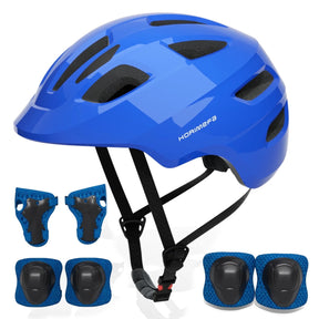 KORIMEFA Kids Bike Helmet Toddler Bicycles Helmets, Multi-Sport Protective Gear Set for 3-5-8-14 Years Boys Girls with Knee Elbow Pads Wrist Guards for Cycling,Skateboarding,Skating Scooter