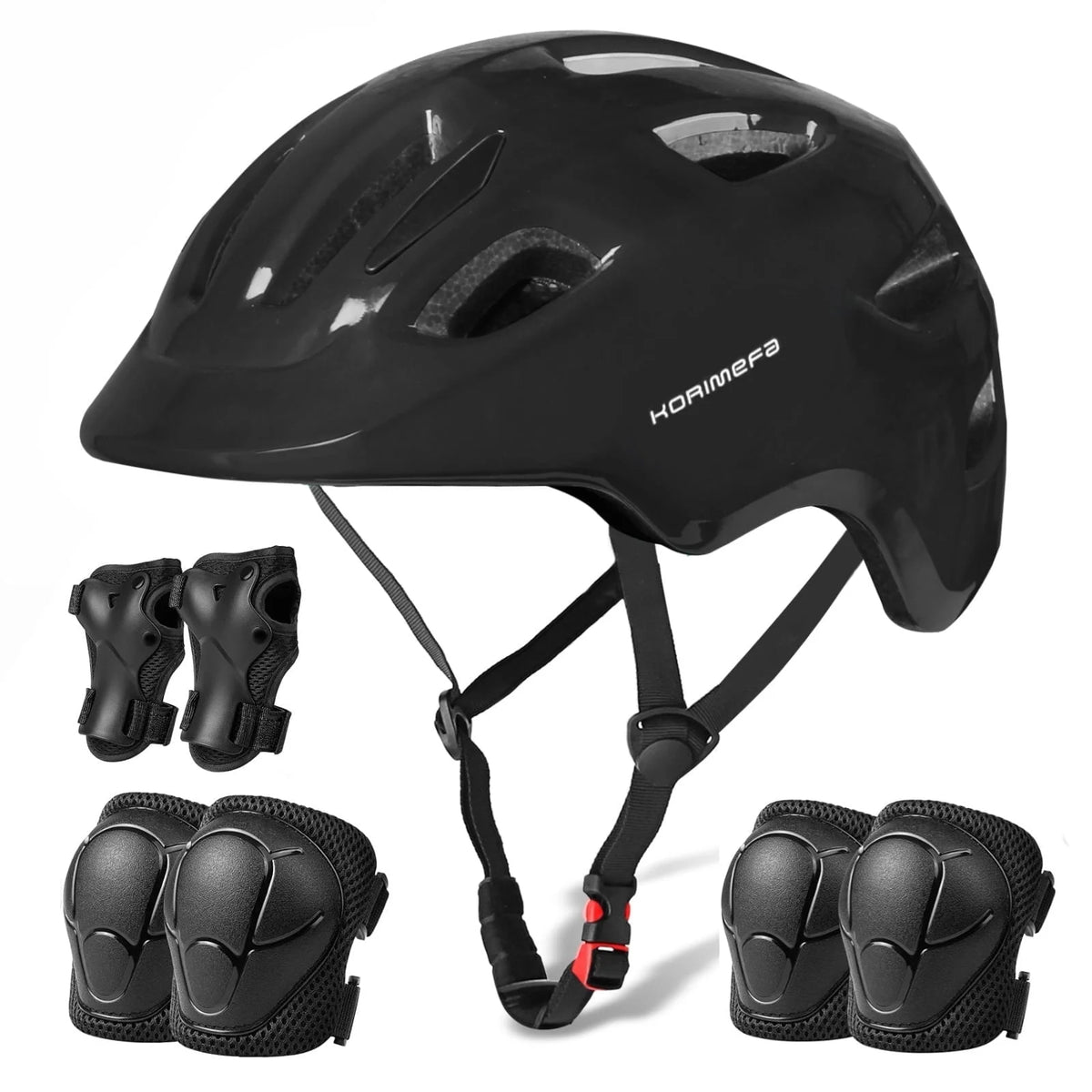 KORIMEFA Kids Bike Helmet Toddler Bicycles Helmets, Multi-Sport Protective Gear Set for 3-5-8-14 Years Boys Girls with Knee Elbow Pads Wrist Guards