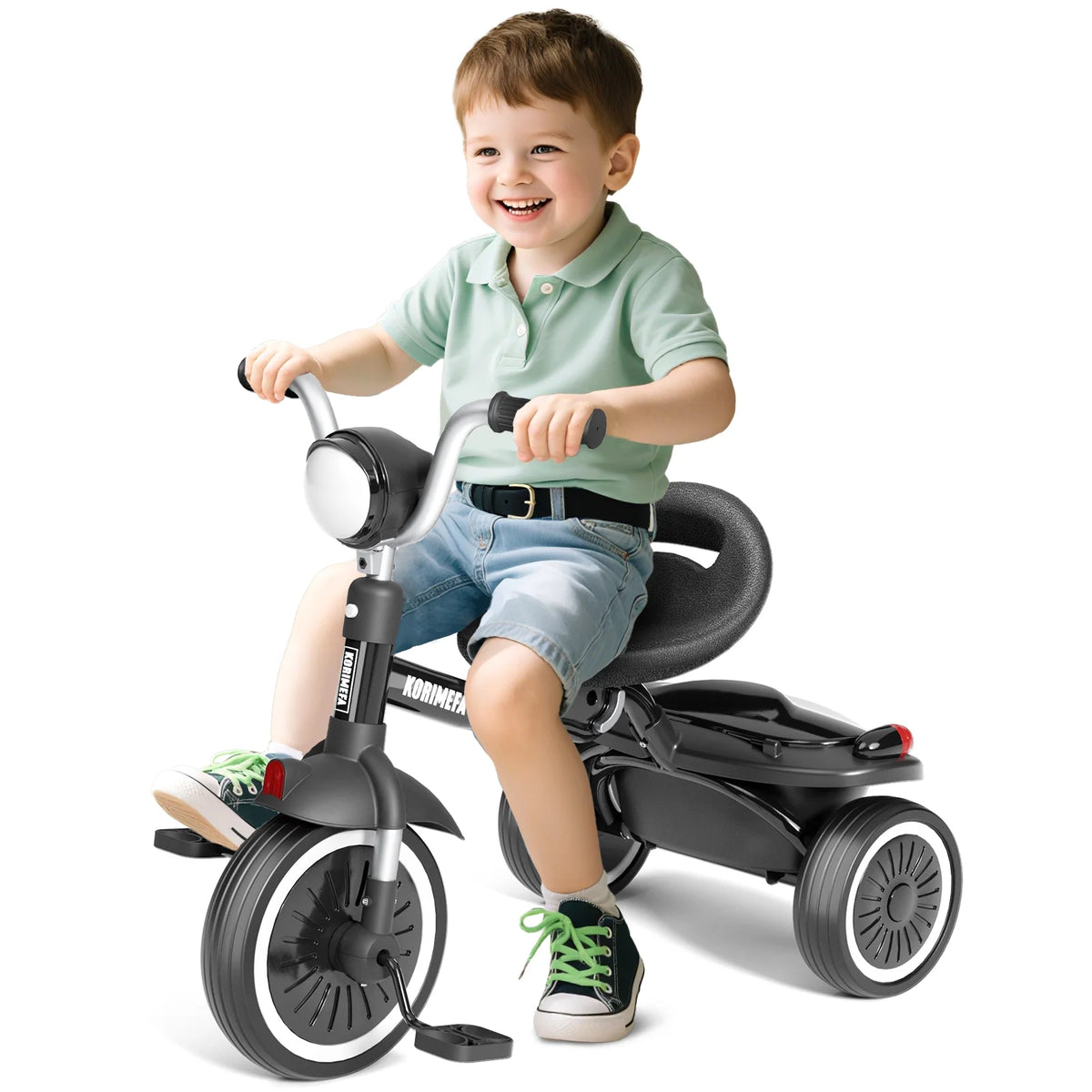 KORIMEFA Kids Tricycles Age 1 to 4 Years, Toddler Tricycle Kids Trikes Tricycle with Storage Basket, Gift Toddler Bikes, Gift Toys for Boy Girl