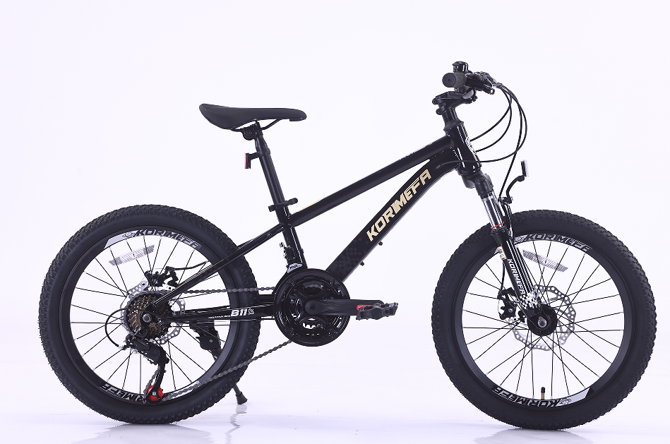 Korimefa 21-Speed Kids Bike, 20 inch Kids Mountain Bicycle for Boys Child Youth 6-12 Years Old, Double Disc Brake, Suspension Fork and Lightweight Aluminum Alloy Frame, Black