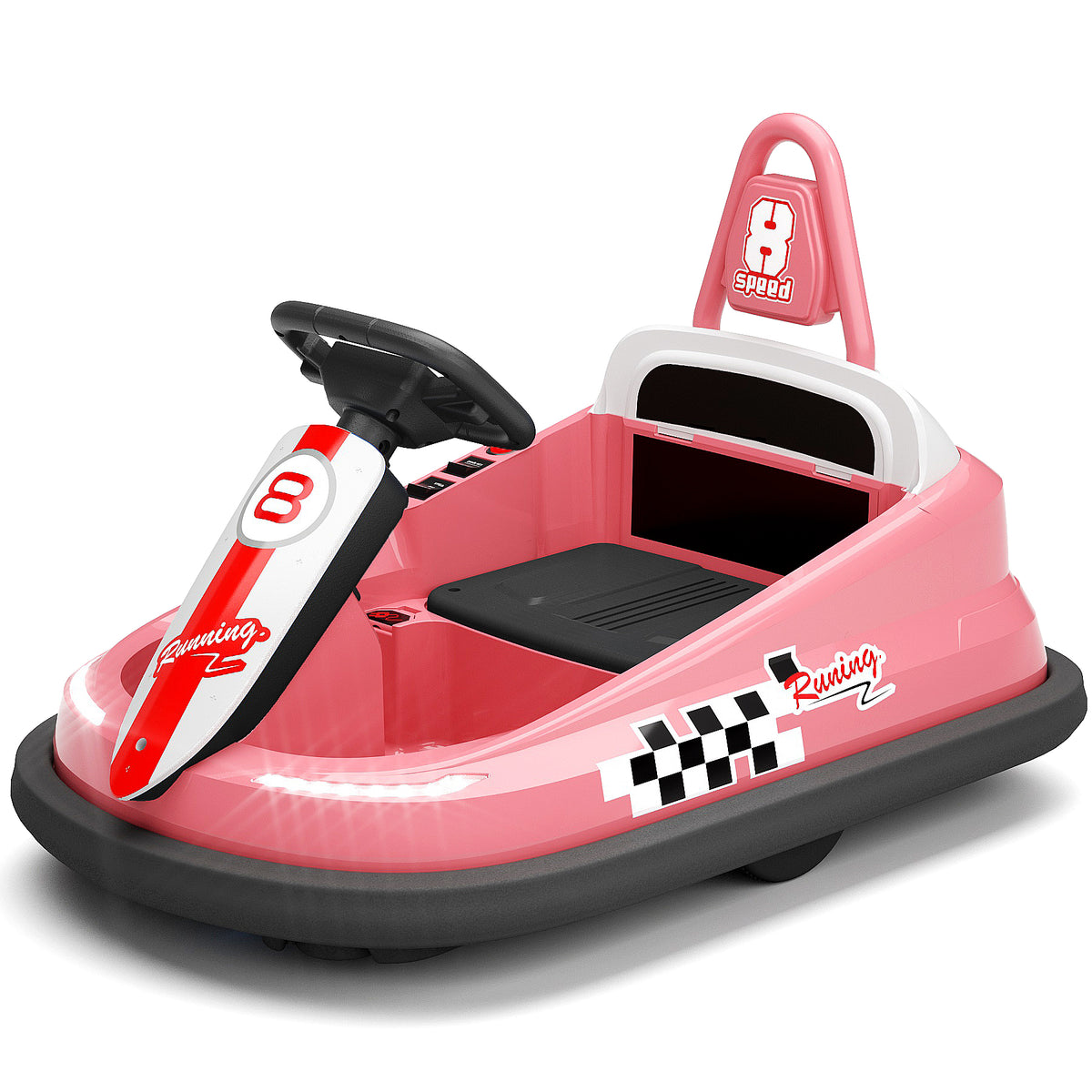XJD 360° Spinning Toddlers Battery Powered Electric Bumper Cars for Kids Age 1.5+, Pink