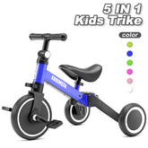 KORIMEFA 5 in 1 Toddler Bike for 1-4 Years Old Kids, Kids Trike Tricycle for Balance Training, Baby Bike Toys Gift for Boy & Girl
