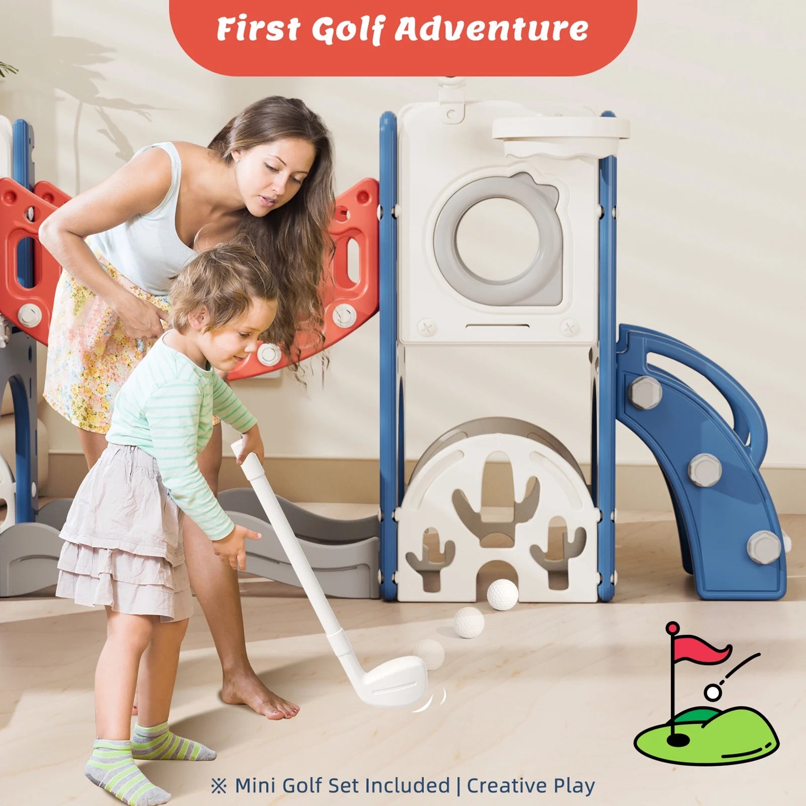 KORIMEFA 12 in 1 Toddler Slide Set, Kids PlaySet with Swing Playground for Baby 1-3 Years, Toddler Climber Slide Slide PlaySet with Basketball Hoop,Outdoor Indoor Playground for Toddlers Upgraded