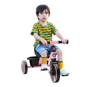 KORIMEFA Toddler Tricycle for 2-5 Year Old, Kids Trike with Storage Basket 3 Wheel Bike Birthday Toys Gift for Girls Boys
