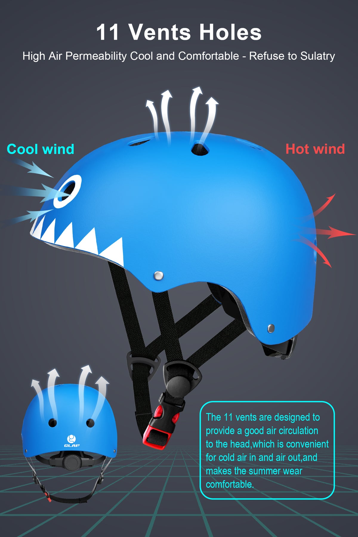 GLAF Kids Bike Helmets in Blue White In Stock USA