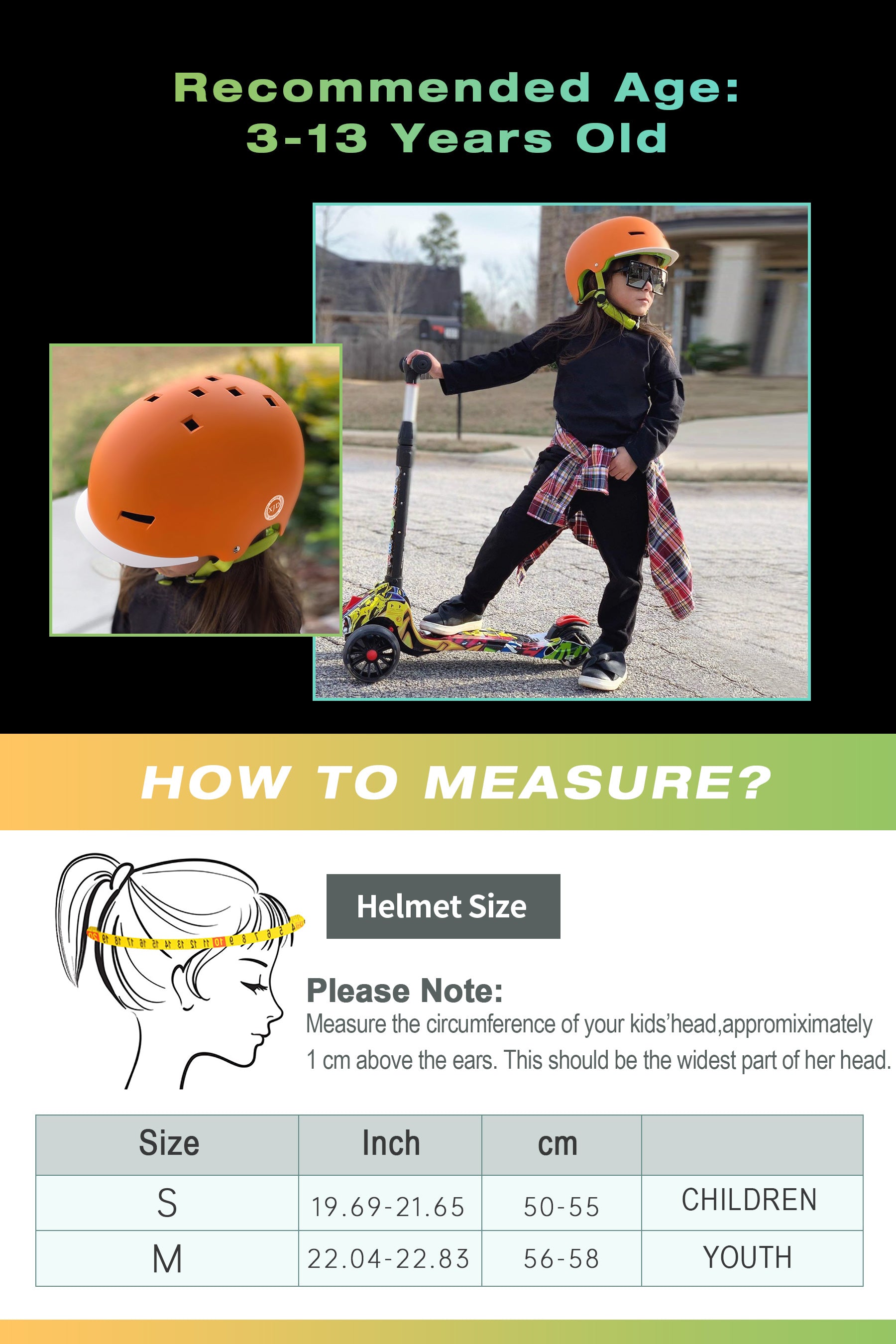 XJD Kids Bike Helmet Orange In Stock USA