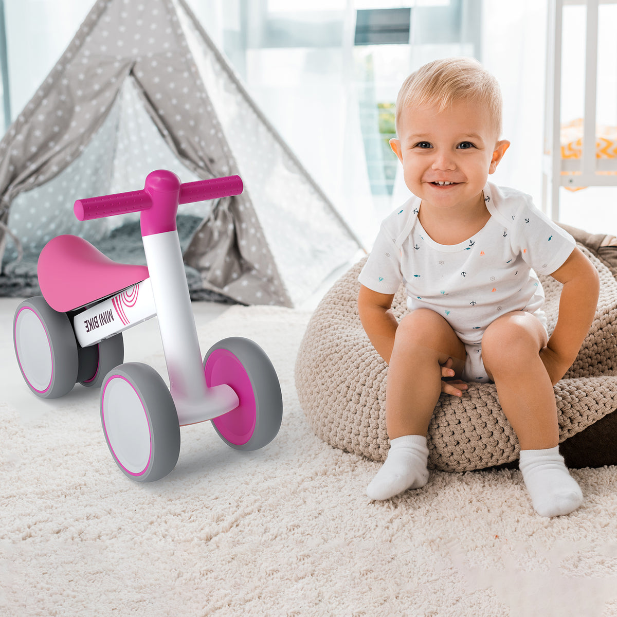 67i Baby Toddler Balance Bike for 2 year old - Rose Pink