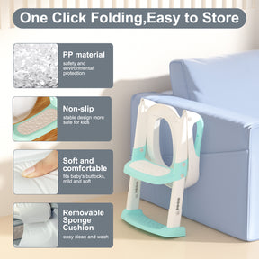 GLAF Toddler Potty Training Seat for Toilet with Ladder in green In Stock USA