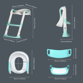 GLAF Toddler Potty Training Seat for Toilet with Ladder in green In Stock USA