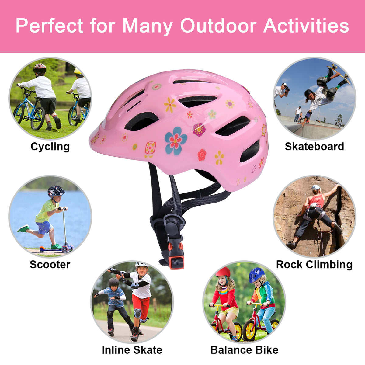 Glaf Kids Helmets Pink Flower In Stock USA