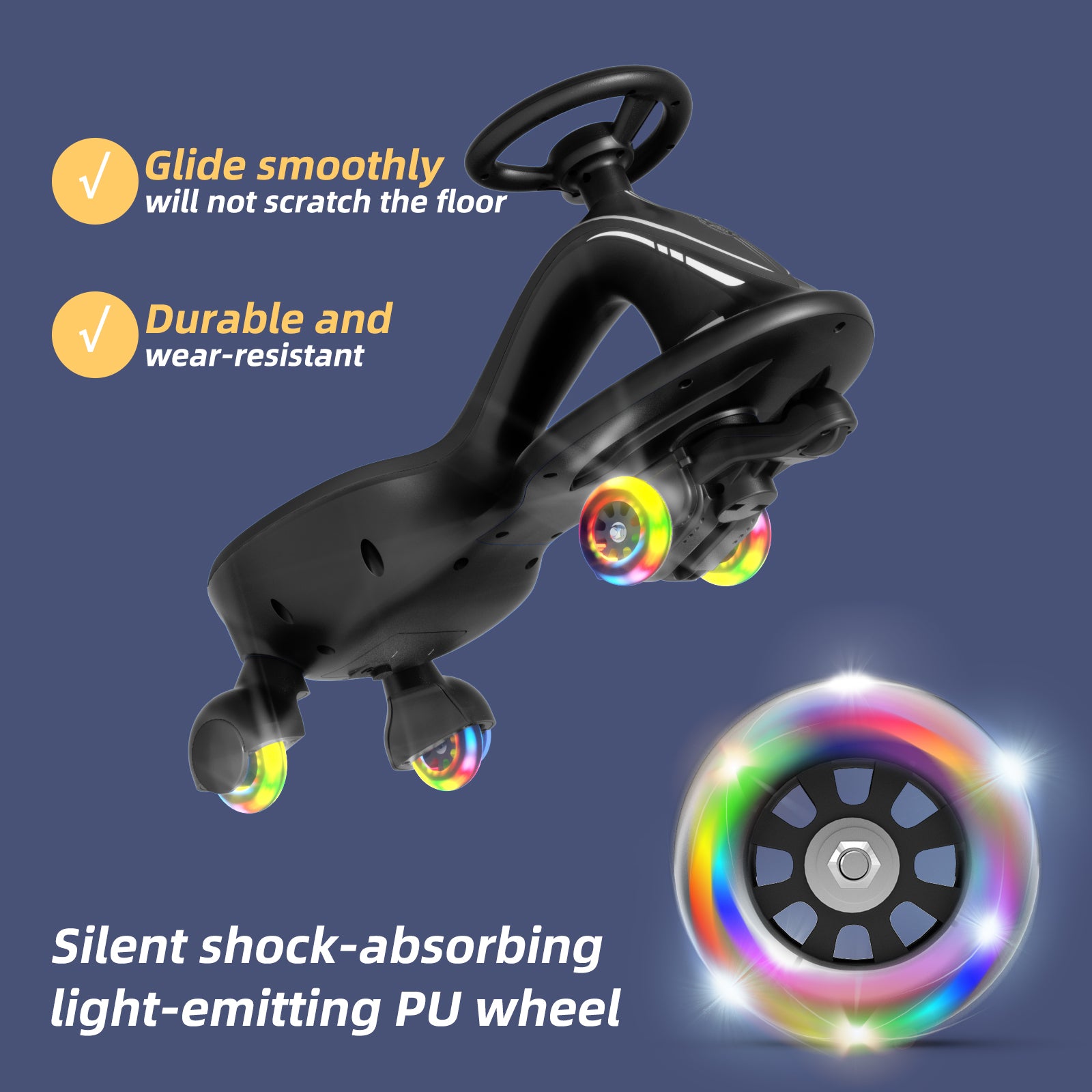 XJD 2 in 1 Electric Wiggle Car Black In Stock USA
