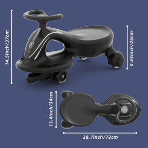 XJD 2 in 1 Electric Wiggle Car Black In Stock USA