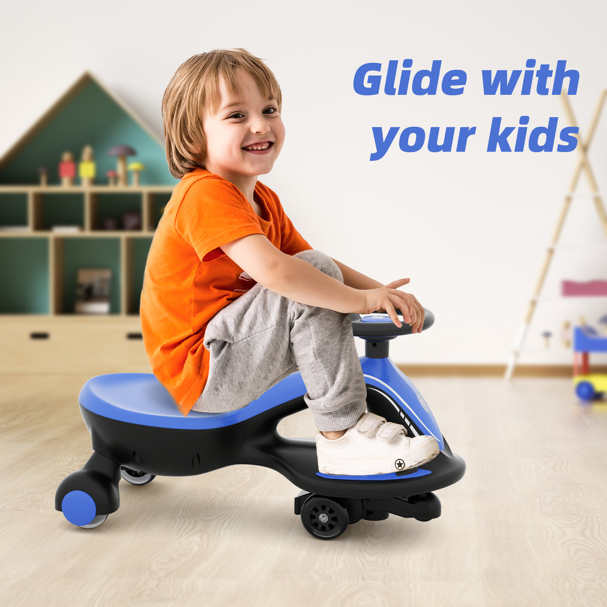 XJD 2 in 1 Electric Wiggle Car Blue In Stock USA