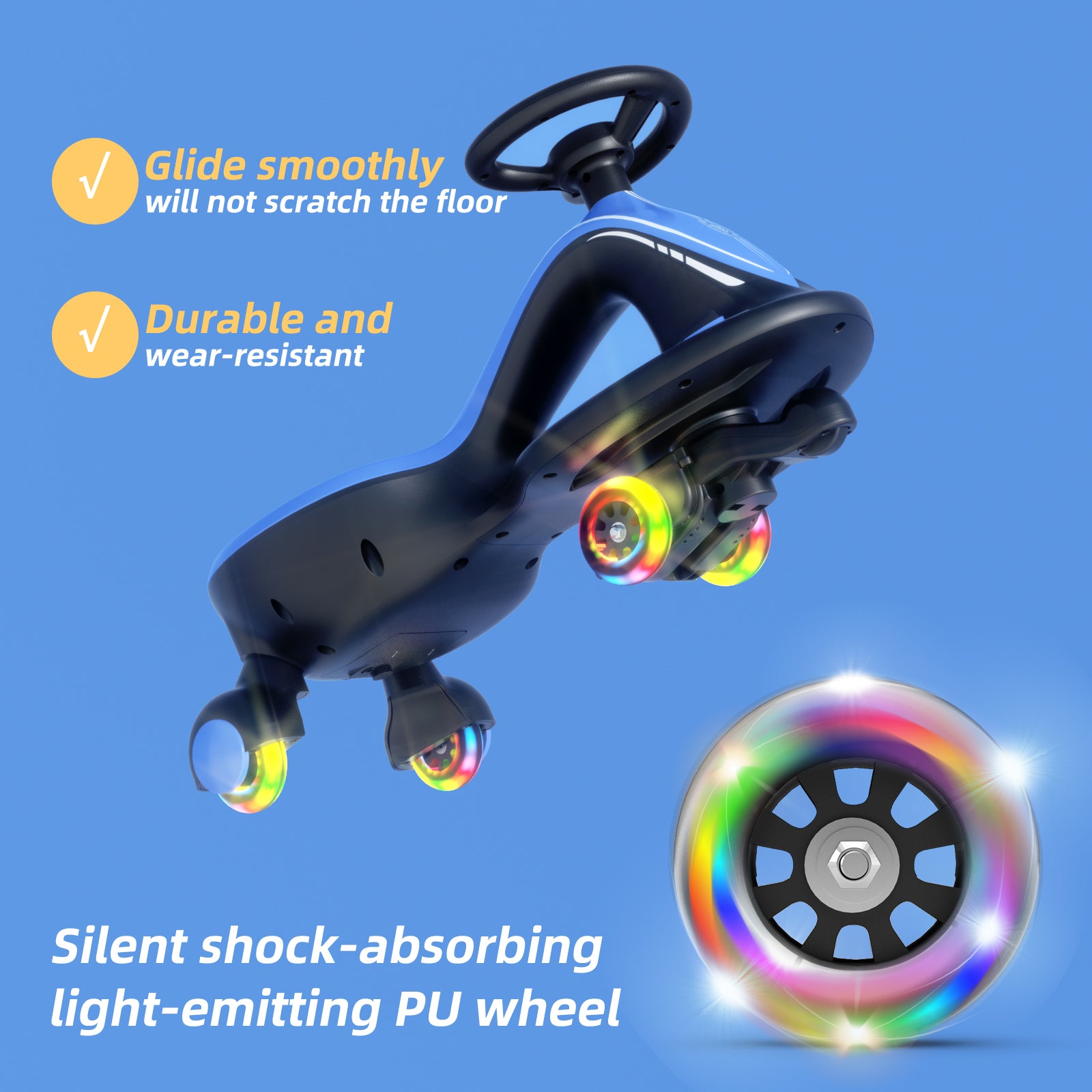 XJD 2 in 1 Electric Wiggle Car Blue In Stock USA