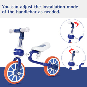XJD 3 in 1 Toddler Tricycle Bikes, Toy Ride - Blue